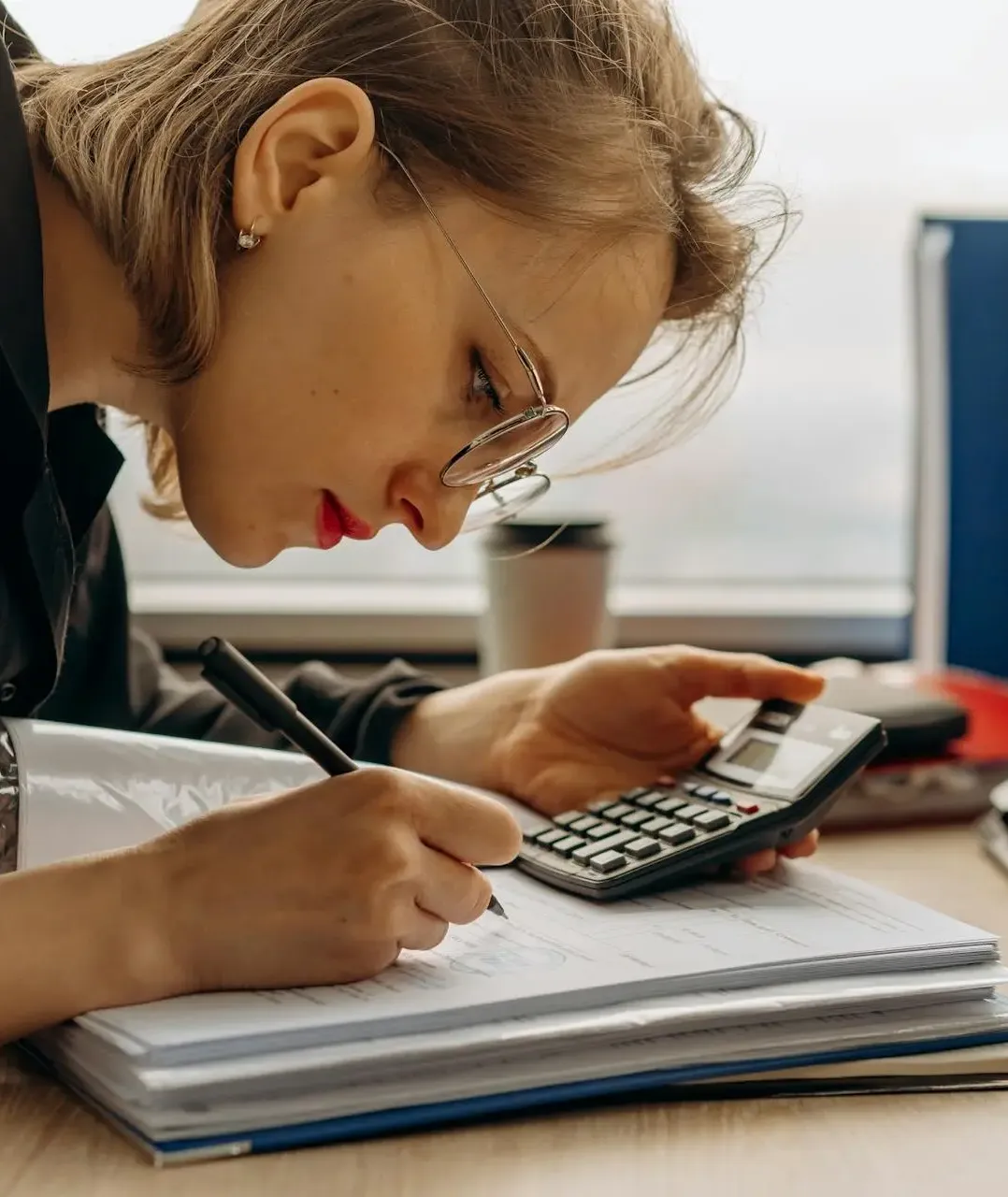 Woman in accounting office